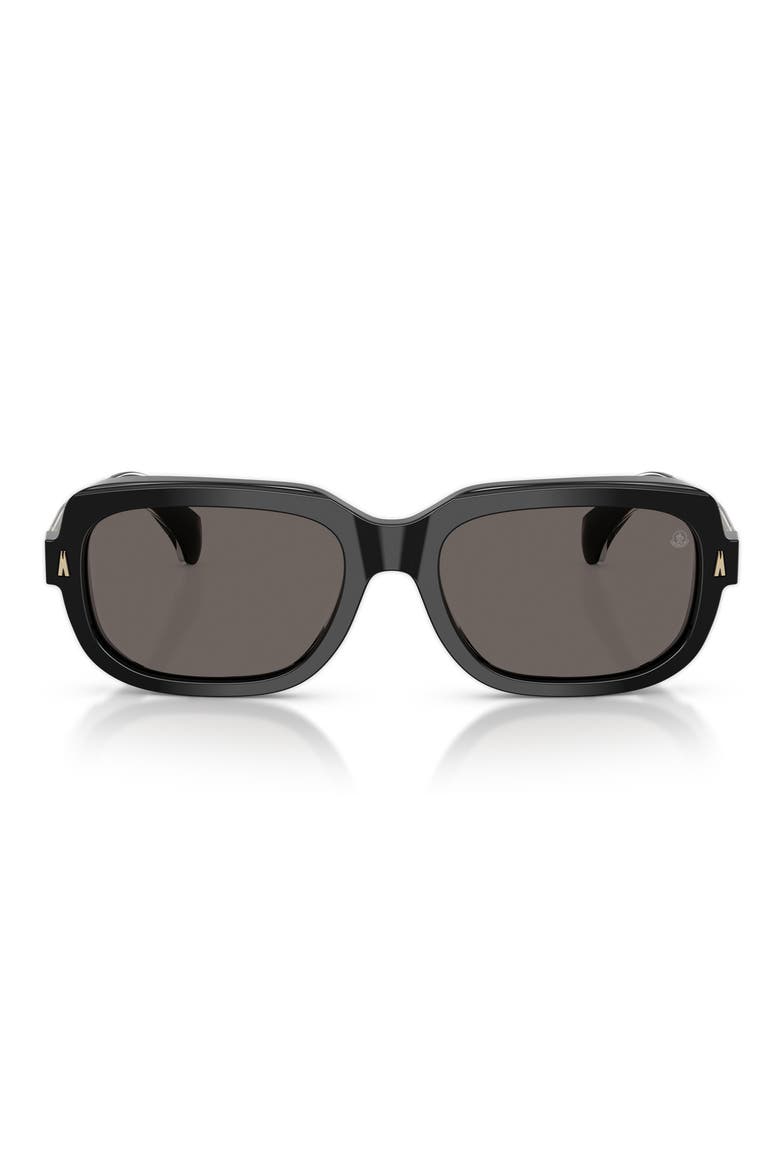 55mm Pillow Sunglasses, Main, color, SHINY BLACK / DARK GREY