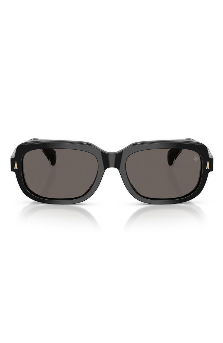 Moncler 55mm Pillow Sunglasses, Main, color, Shiny Black / Dark Grey