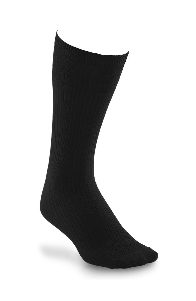 Harbor Bay by DXL 3-pk Non-Elastic Crew Socks, Alternate, color, Black