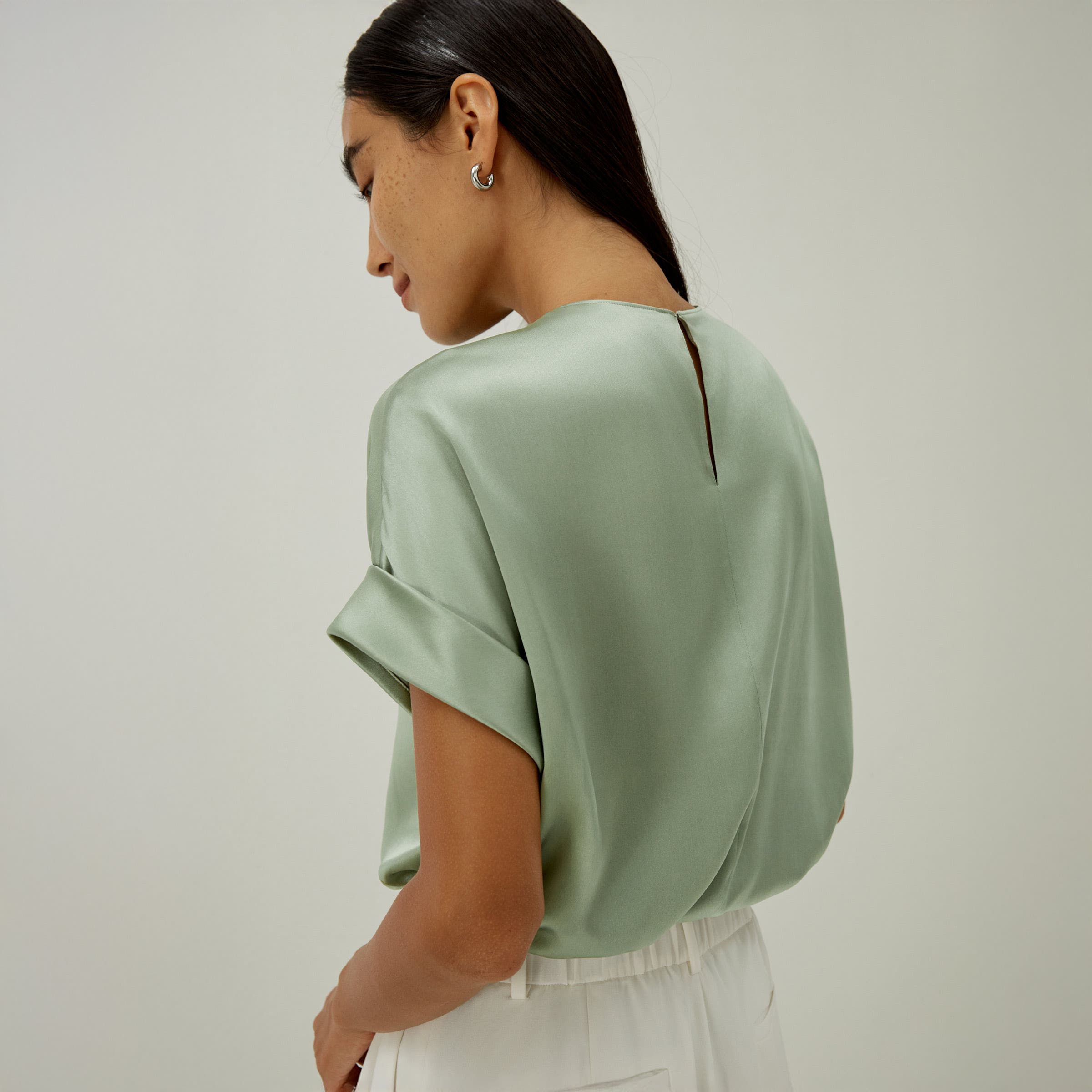 Contemporary Oversized Silk Top - image 2
