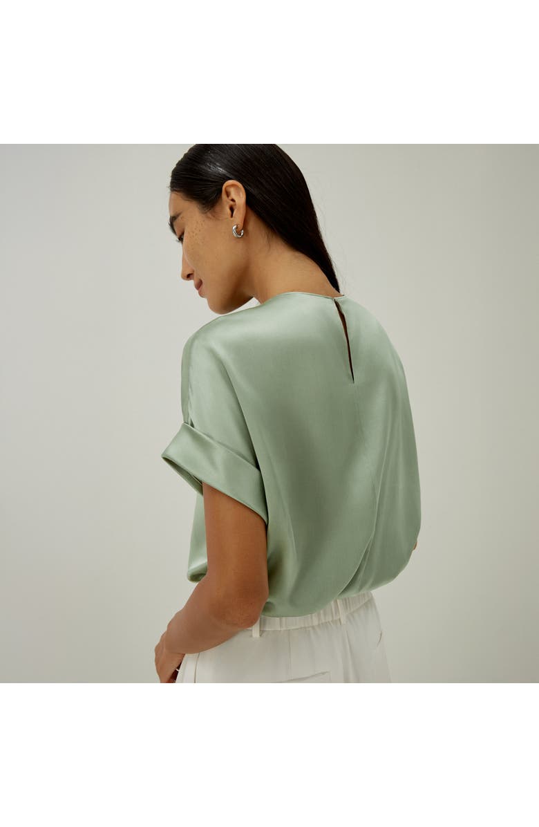 Lilysilk Contemporary Oversized Silk Top, Alternate, color, Pale Turquoise