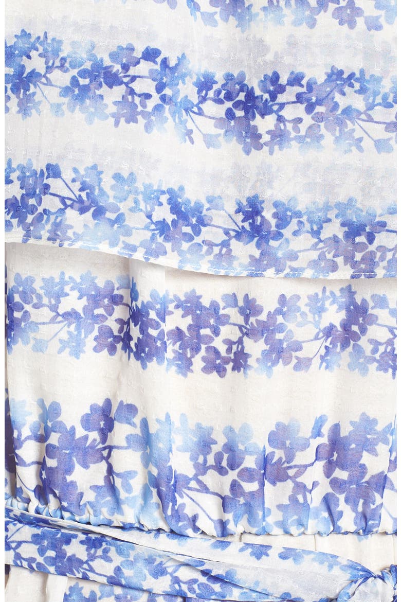 Blouson Maxi Dress, Alternate, color, IVORY/ BLUE