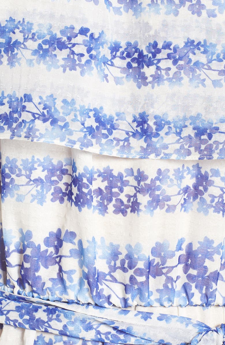 Eliza J Blouson Maxi Dress, Alternate, color, Ivory/ Blue