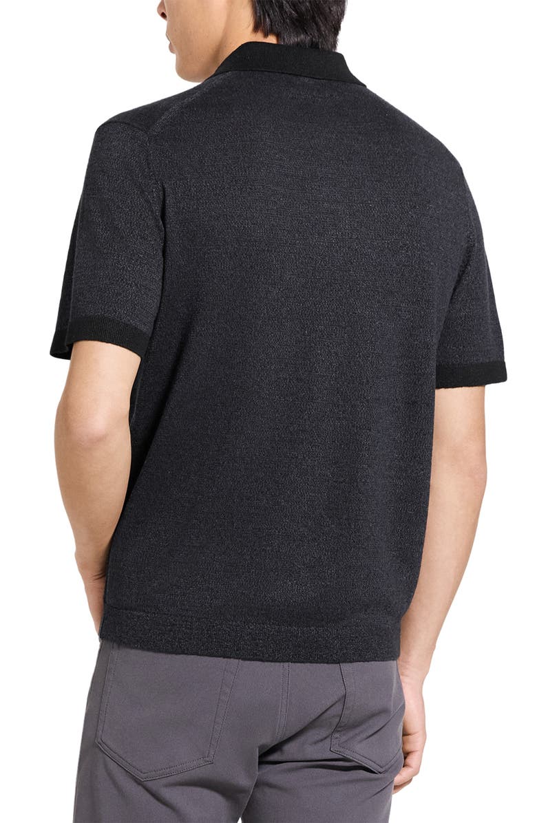 Theory Linen & Silk Polo, Alternate, color, Black