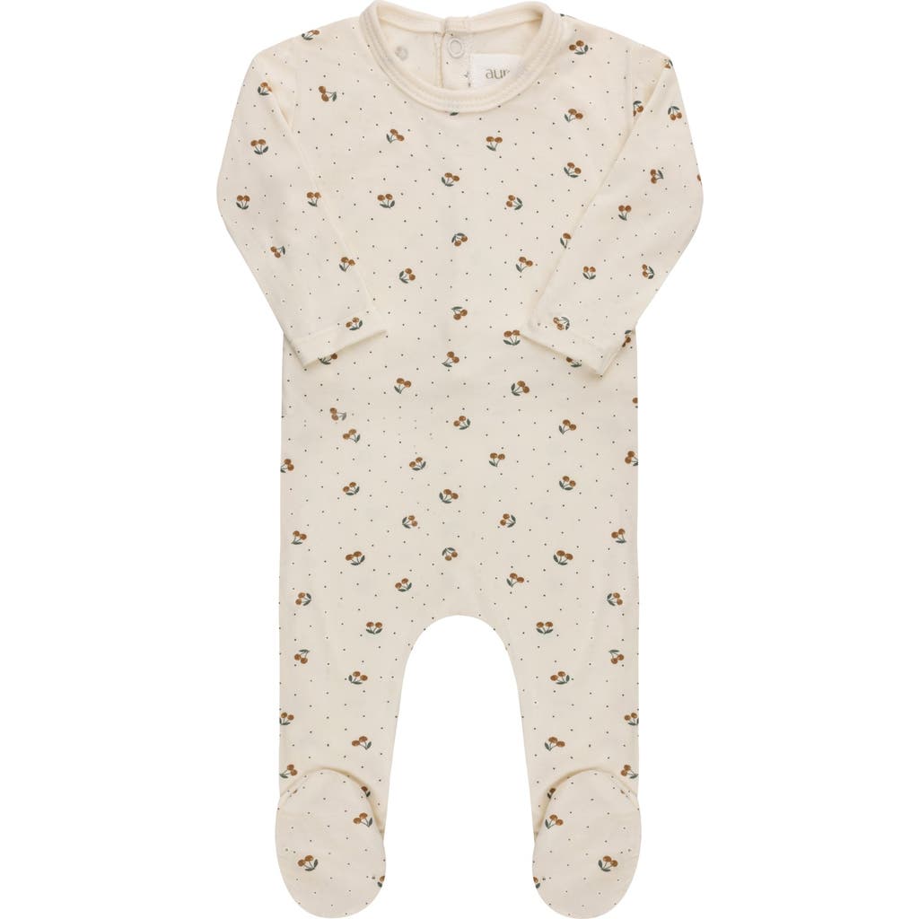 Ely's & Co. Aurora Classics Modal Cherry Print Collection Footie In White