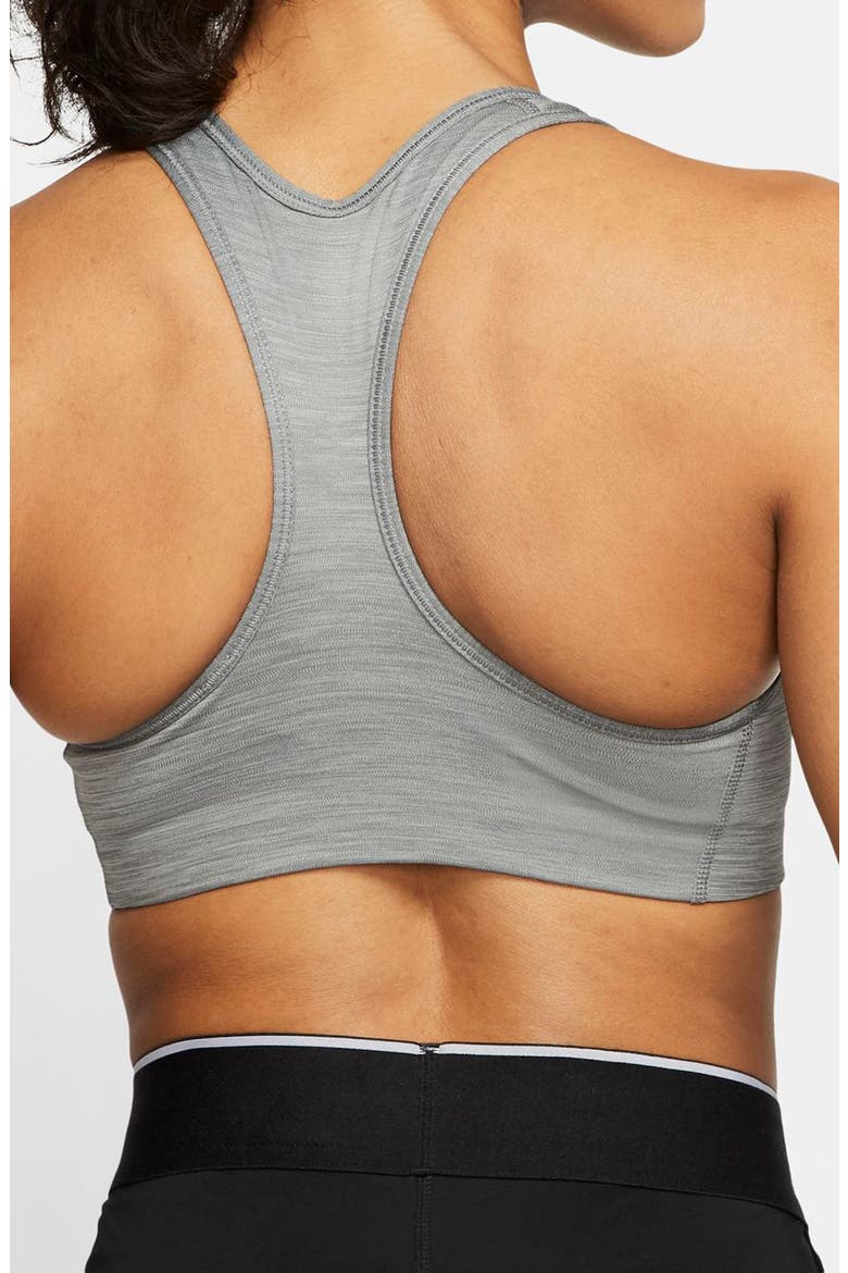 Swoosh Dri-FIT Racerback Sports Bra, Alternate, color, SMOKE GREY/ PURE/ BLACK