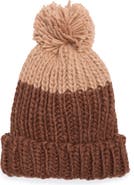 Vince Camuto Two-Tone Pompom Beanie
