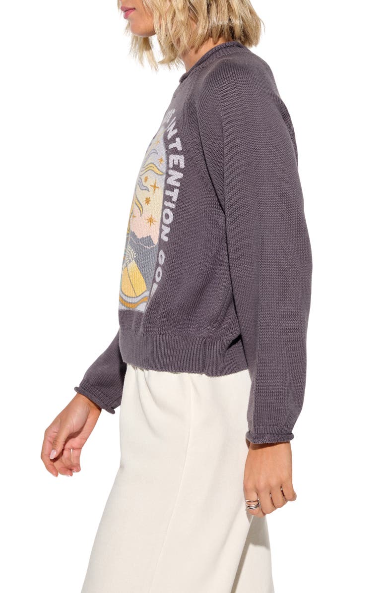 Spiritual Gangster Energy Flow Seek Cotton & Cashmere Sweater, Alternate, color, Vintage Black