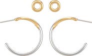 Vince Camuto Two-Tone Hoop Stud Earrings