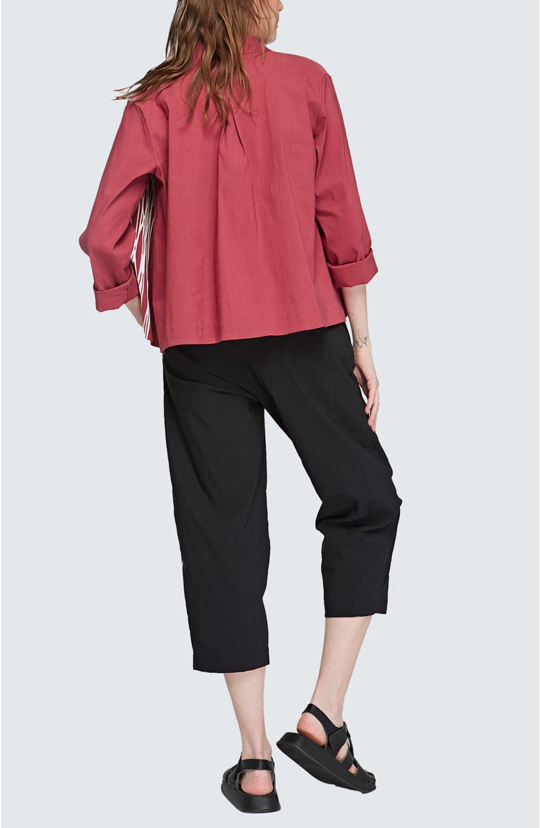 LUUKAA Eli Printed Linen Cotton Blended Pants, Alternate, color, Black