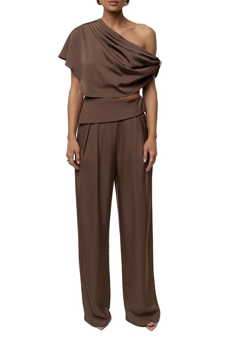 Gleam and Glow Satin Top, Alternate, color, Chocolate