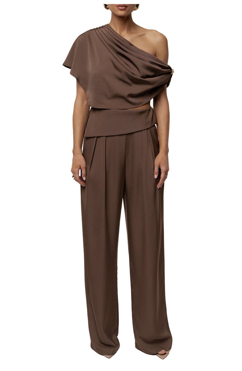 JLUXLABEL Gleam and Glow Satin Top, Alternate, color, Chocolate
