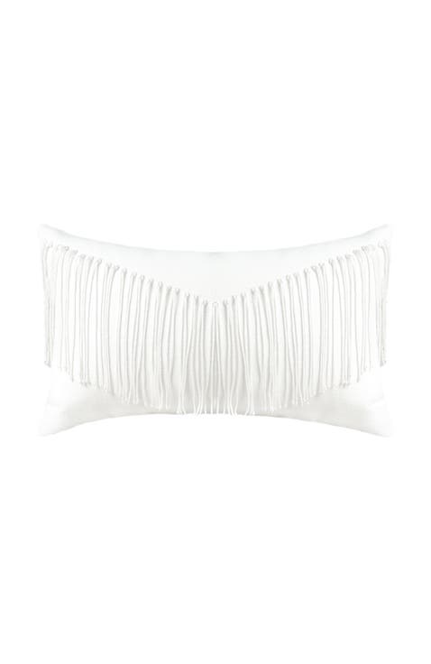 Mane Blanc Handmade Macrame Fringed Indoor & Outdoor Woven Accent Pillow
