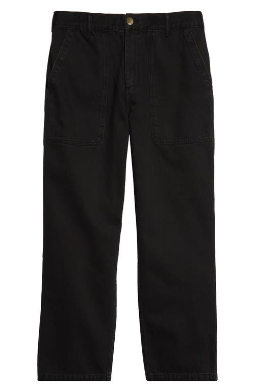 Palmes Regular Fit Patch Pocket Cotton Twill Pants In Black