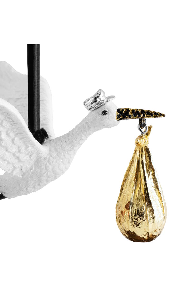 Michael Aram Stork Ceramic Ornament, Alternate, color, Multi White