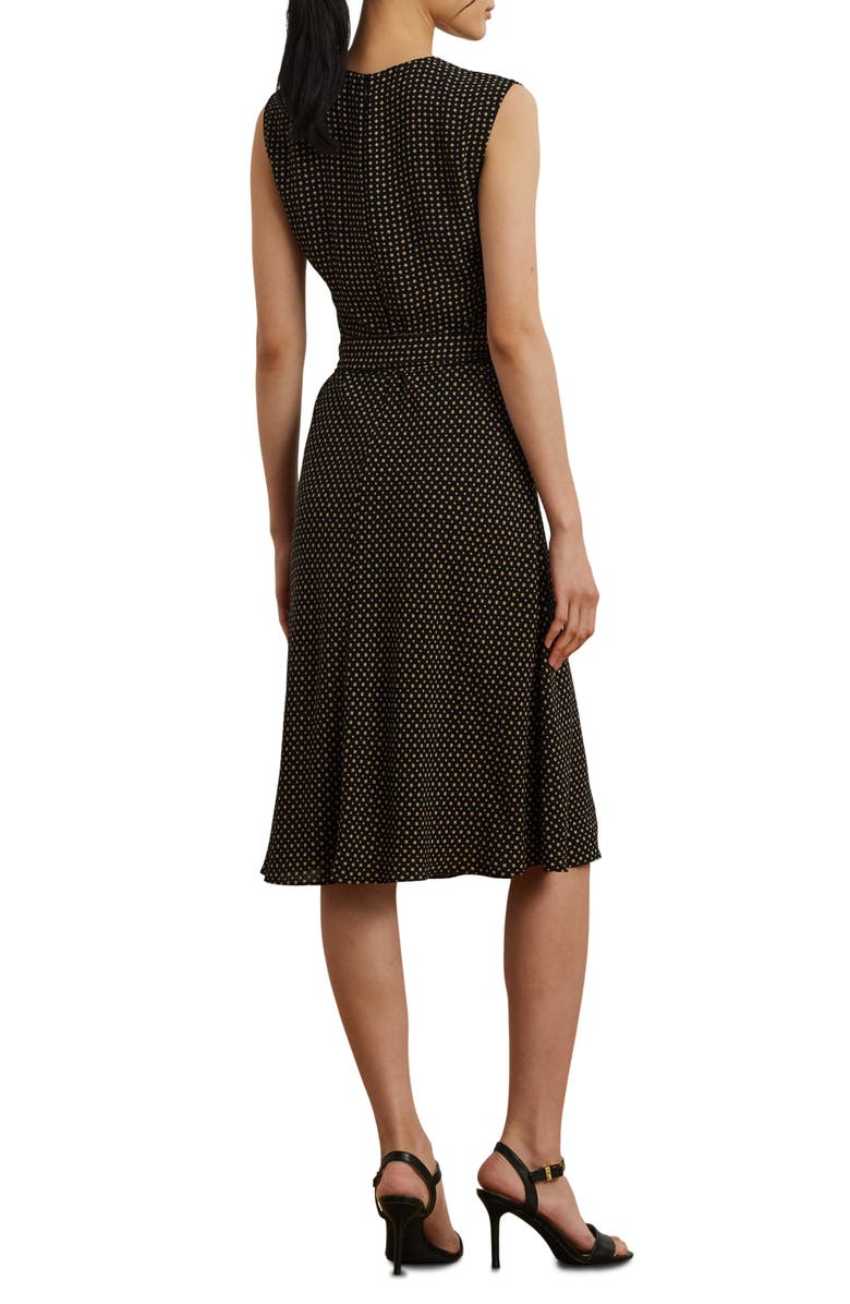 Lauren Ralph Lauren Belted Sleeveless Bubble Crepe Dress, Alternate, color, 