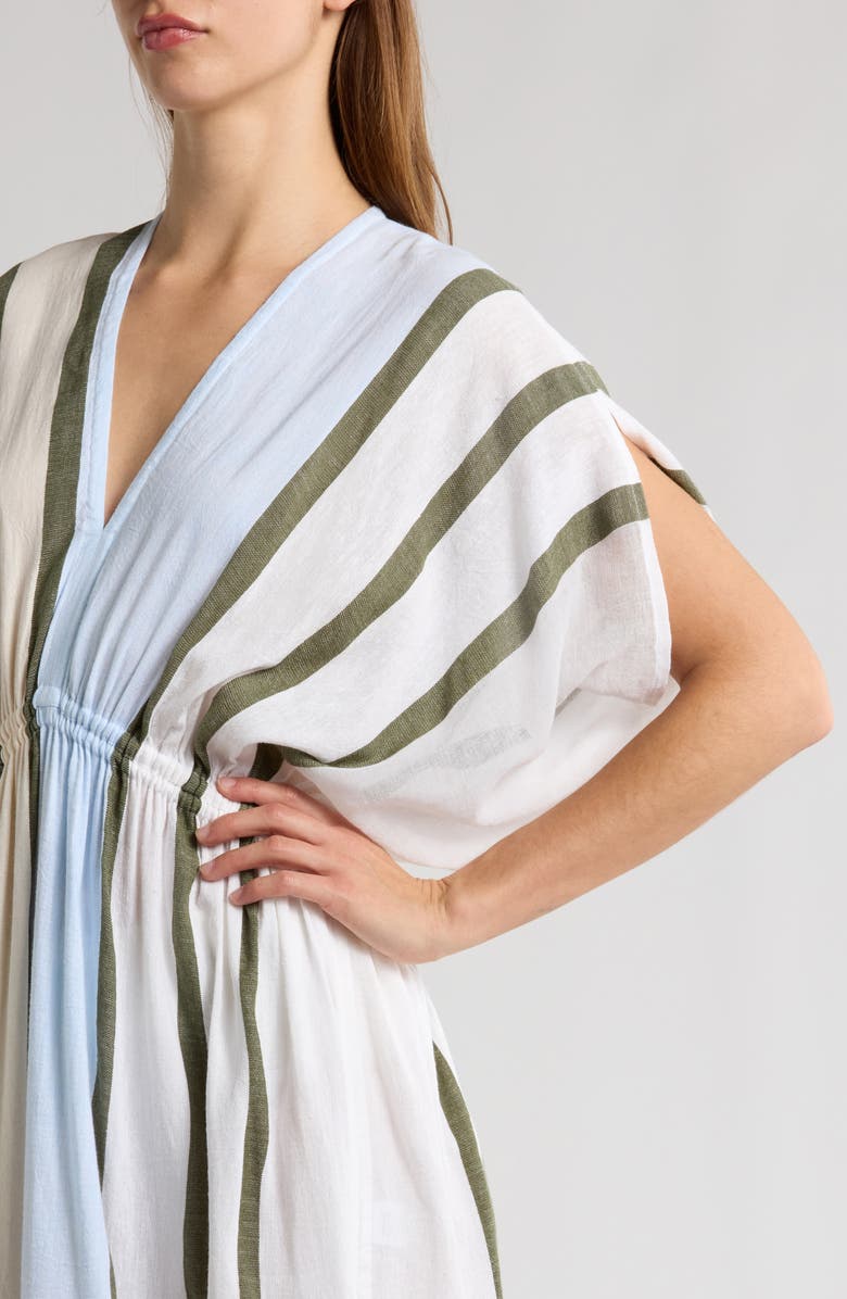 lemlem Leila Plunge Cover-Up Dress, Alternate, color, Entoto Sage