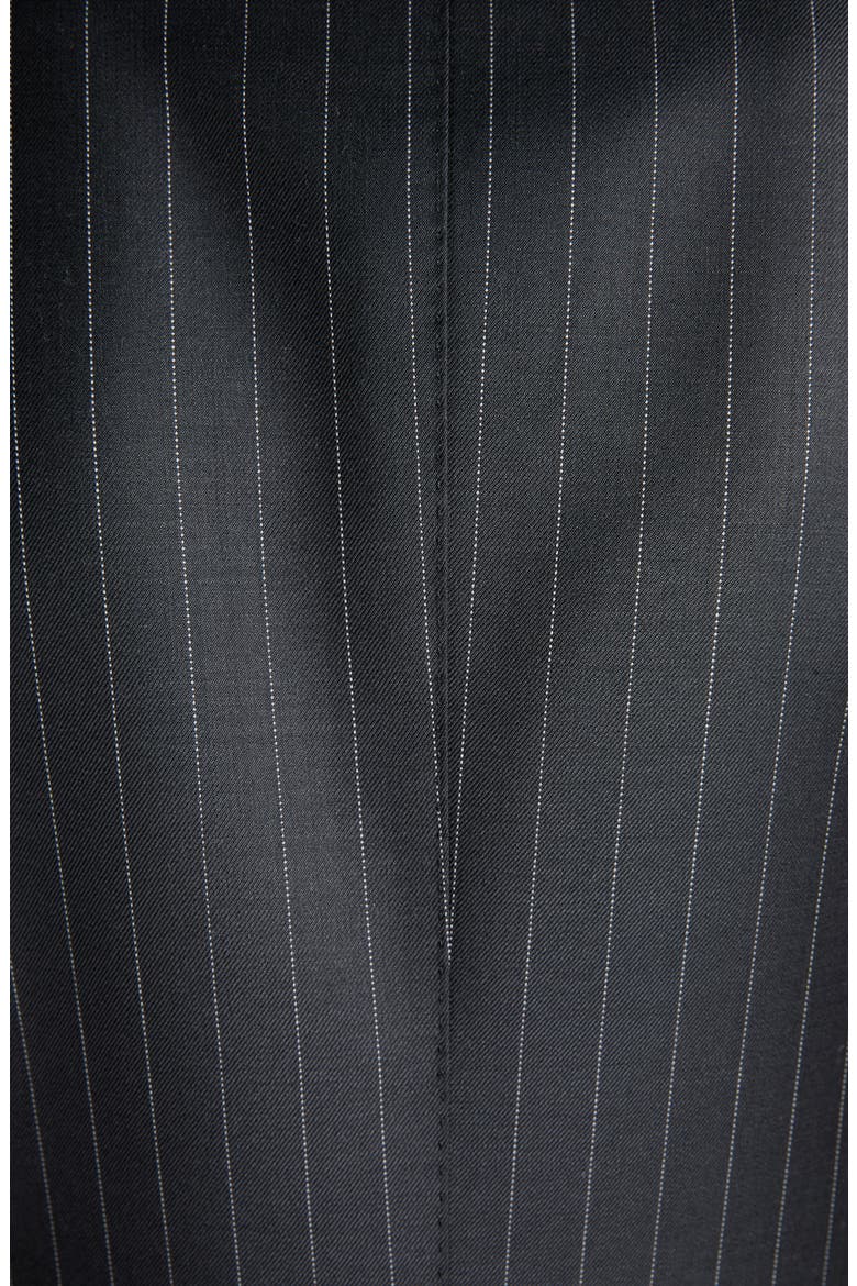 Chalk Stripe Wool & Mohair Jacket, Alternate, color, BLACK/ WHITE