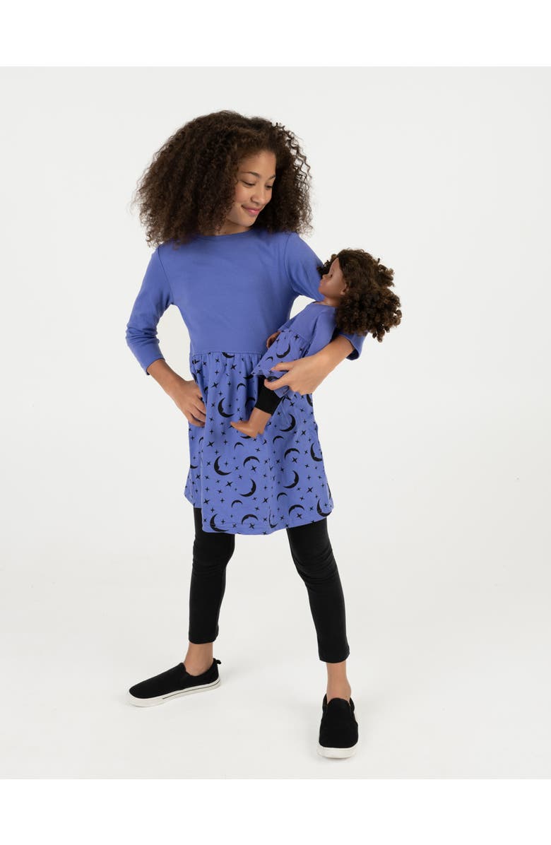 Leveret Girls Skirt Dress with Matching Doll Dress, 100% Cotton, Alternate, color, Moon