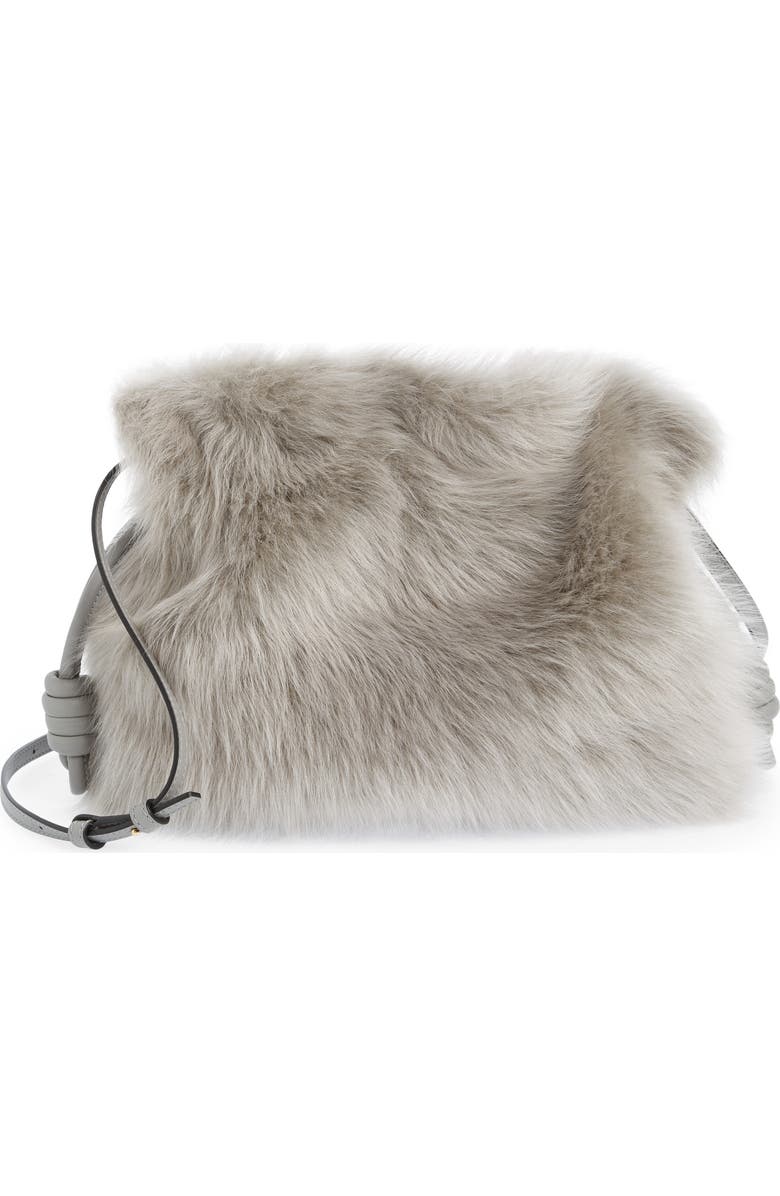 Loewe Flamenco Genuine Shearling Clutch, Main, color,