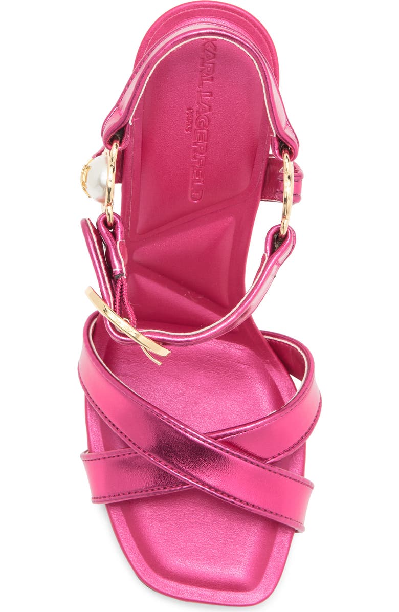 KARL LAGERFELD PARIS Daelin Ankle Strap Sandal, Alternate, color, Hot Pink