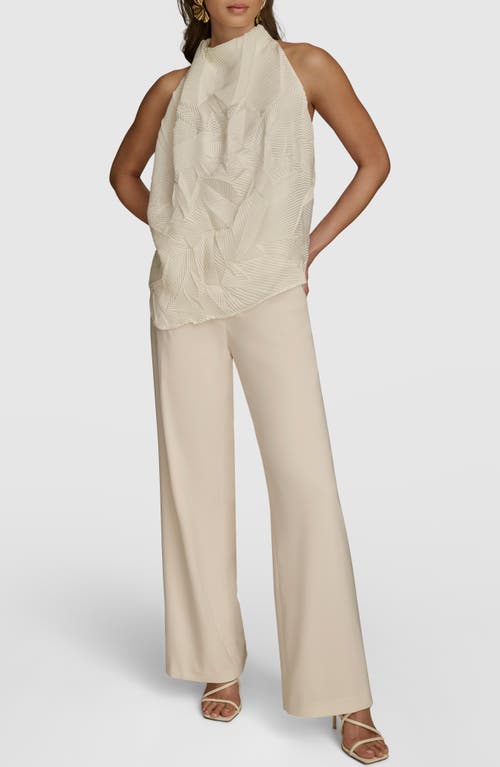 Donna Karan New York Crinkle Top In Ivory