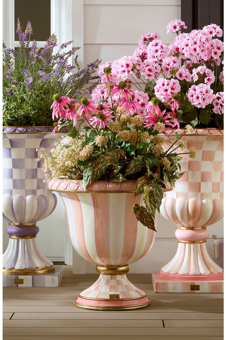 Rosy Stripe Urn, Alternate, color, ROSY