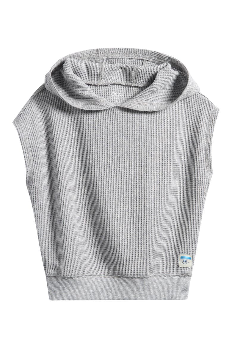 Kids' Sleeveless Cotton Blend Hoodie, Main, color, LIGHTER GREY HEATHER