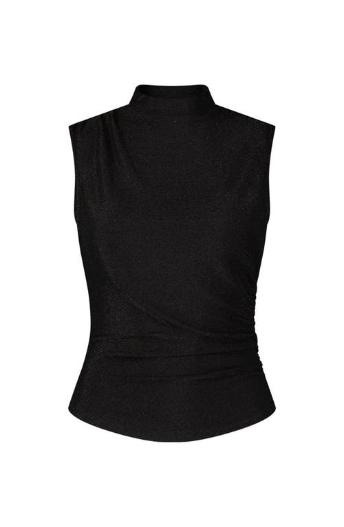 The Noli Shop Mia Shimmer Tank In Black