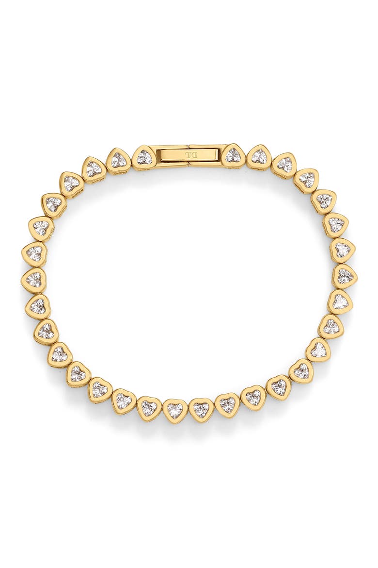 Heart Tennis Bracelet, Main, color, GOLD