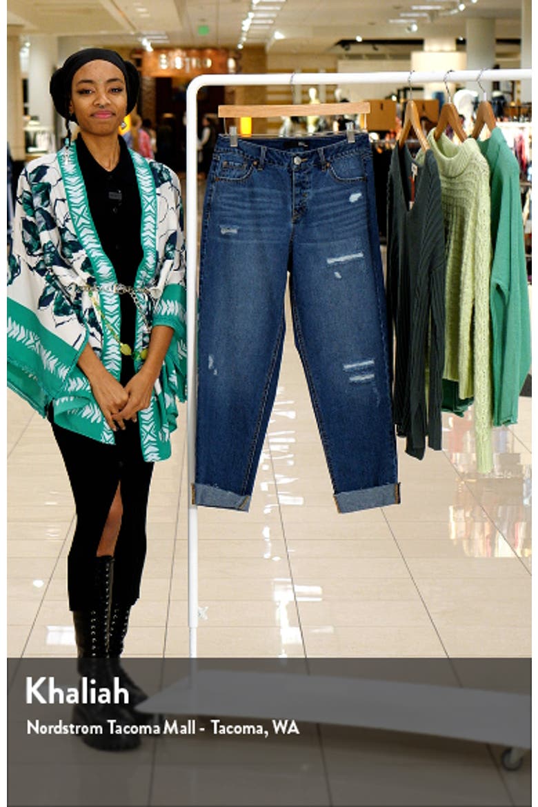 Ripped Cuffed Slim Fit Girlfriend Jeans video