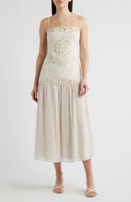 MOON RIVER Eyelet Embroidery A-Line Dress