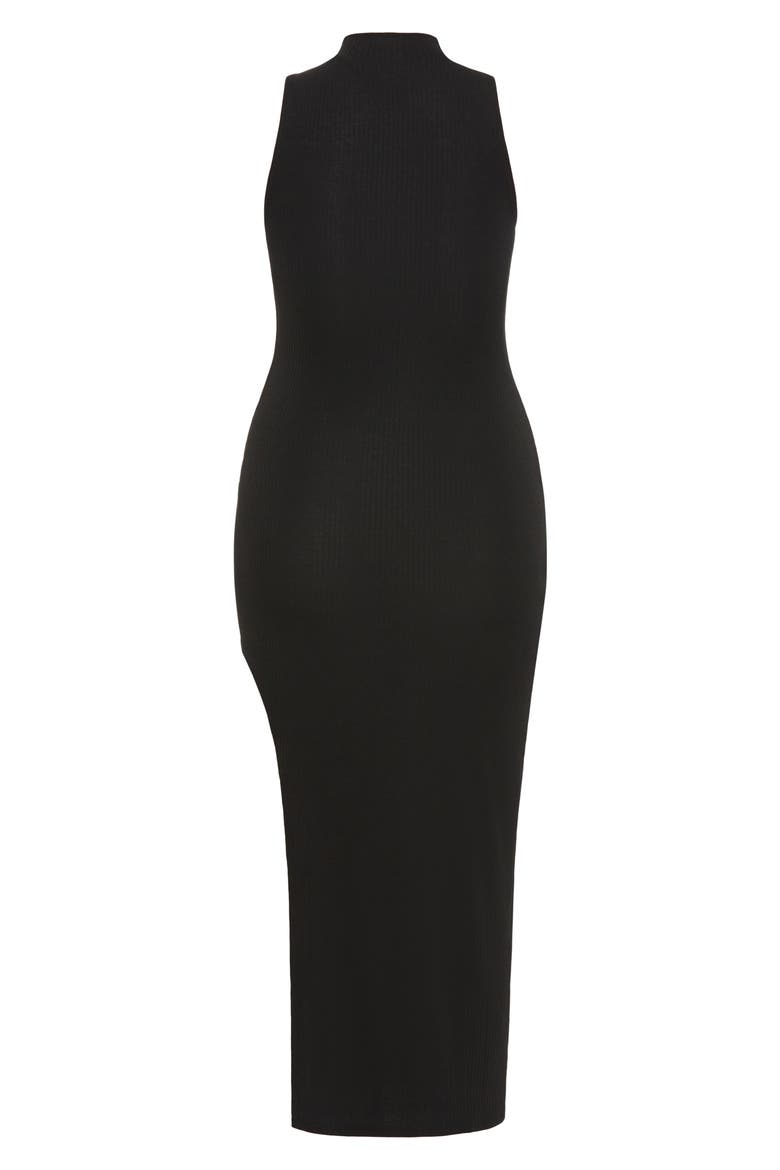Celine Athena Sleeveless Rib Body-Con Dress, Alternate, color, BLACK
