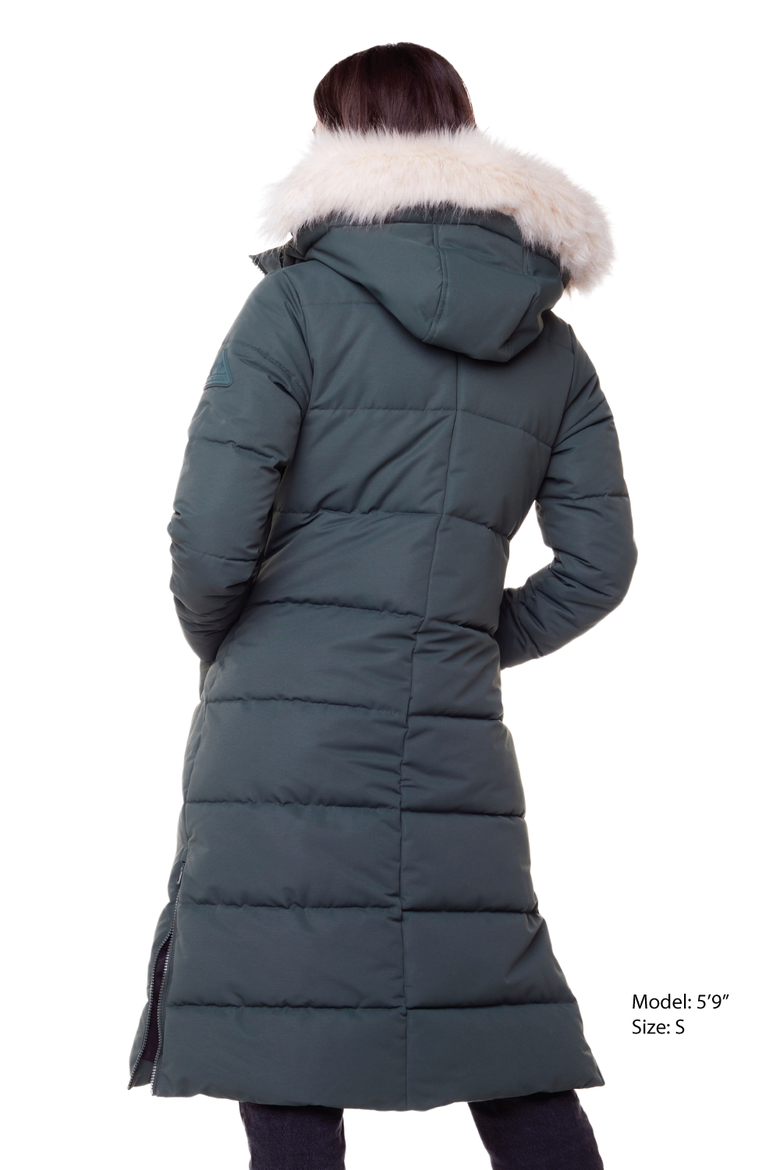KLUANE - Vegan Down Ultra Long Winter Parka, Alternate, color, GREEN
