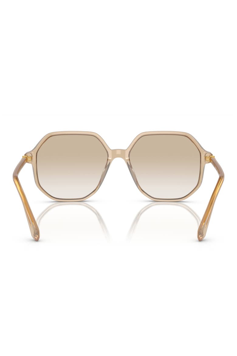 57mm Gradient Octagonal Sunglasses, Alternate, color, OPALINE LIGHT BROWN / GRADIENT LIGHT GREY