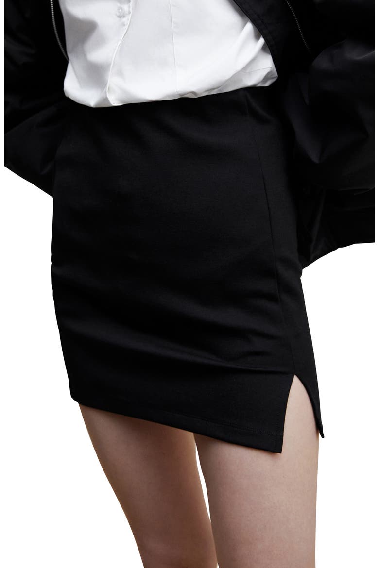 Slit Hem Miniskirt, Main, color, BLACK