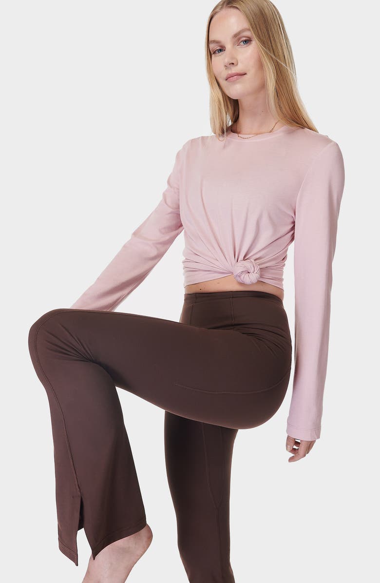 Sweaty Betty Super Soft Flare Leggings, Alternate, color, Cacao Brow