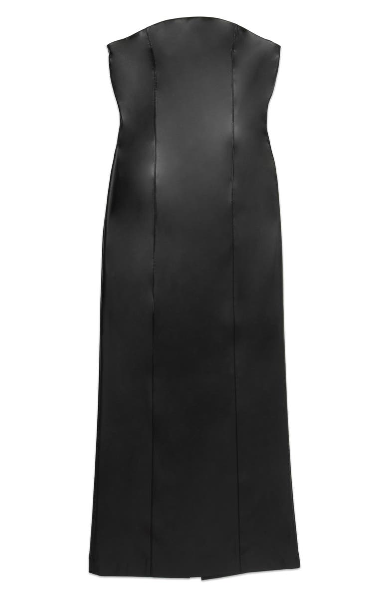 DELUC Emmet Strapless Faux Leather Dress, Alternate, color, Black