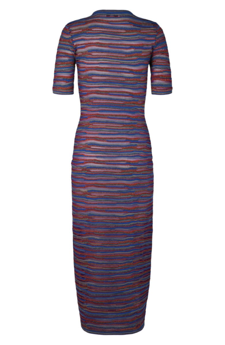 M Missoni Stripe Short Sleeve Wool Blend Knit Dress, Alternate, color, Multi Purple Red Blue Grey