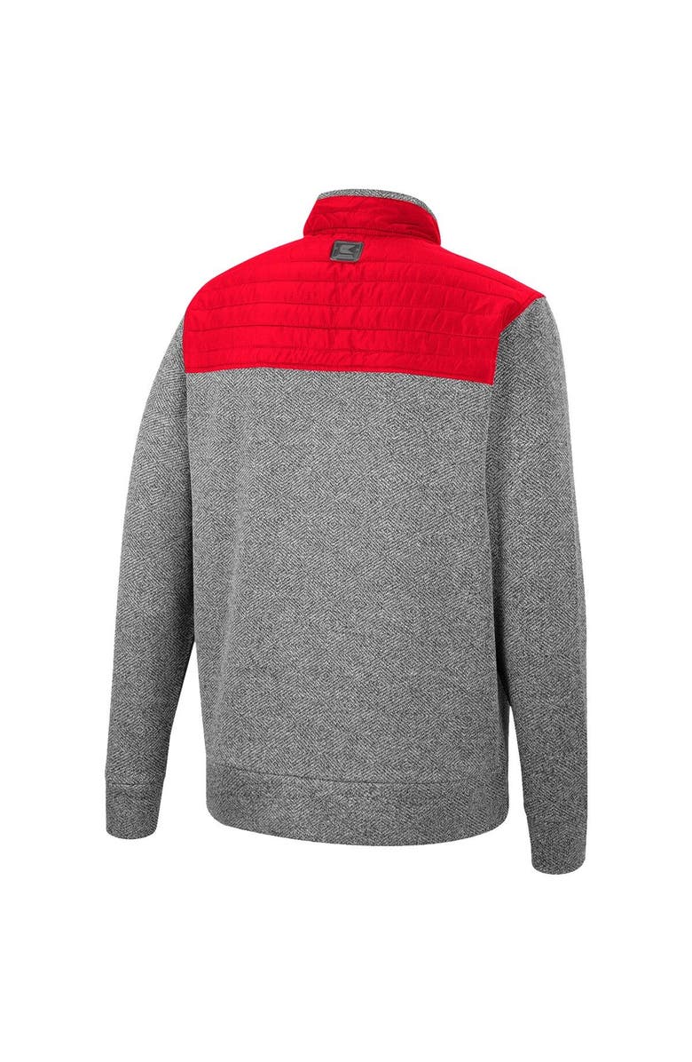 COLOSSEUM Men's Colosseum Gray/Scarlet Nebraska Huskers Putter Herringbone Full-Zip Jacket, Alternate, color, 