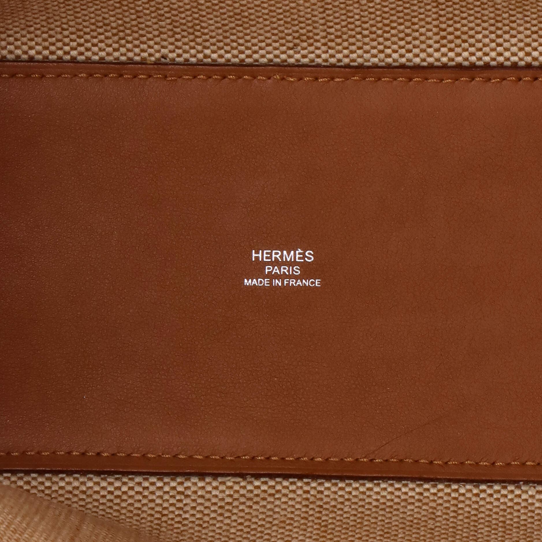 Pre-Owned Hermes Cabas H en Biais Tote Canvas with Leather 27, Alternate, color, Gold