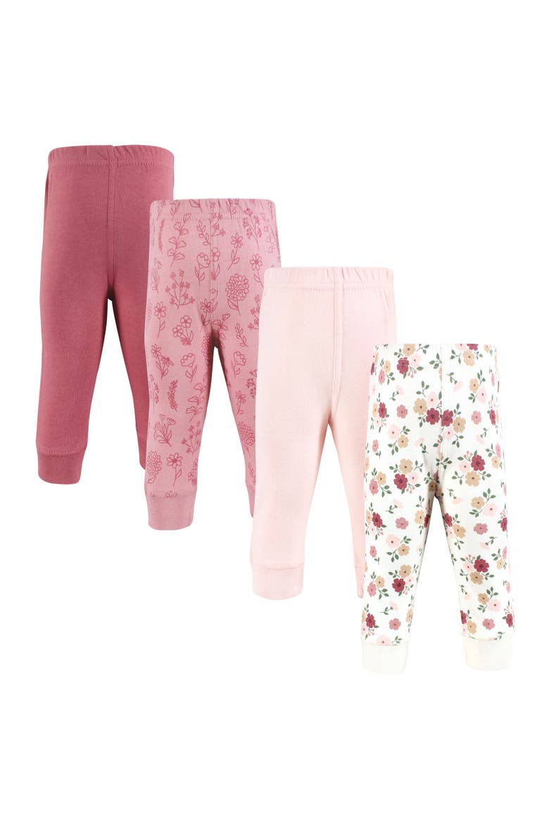 4Pk Collection of Versatile Pants Bottoms, Main, color, Mauve Floral Love