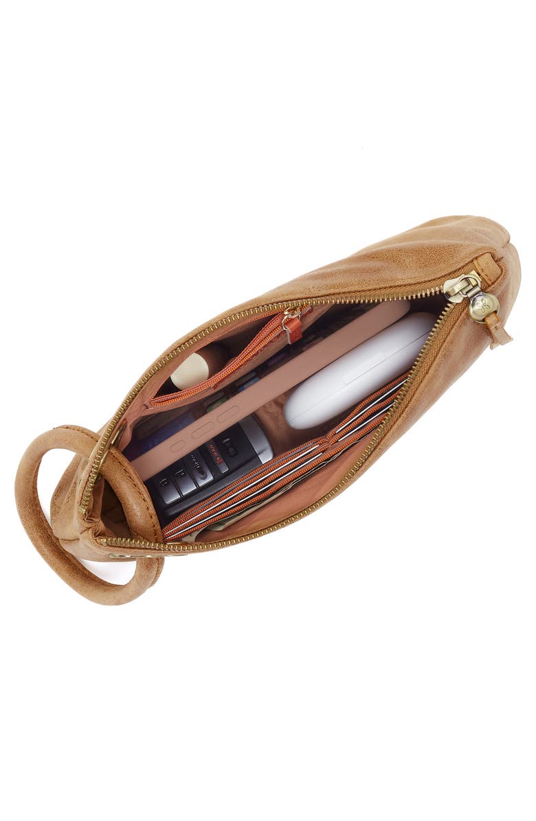 HOBO Large Daisy Daze Leather Wristlet, Alternate, color, Whiskey