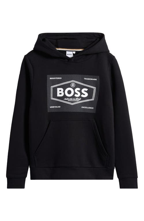 BOSS Kidswear Kids' Logo Graphic Hoodie in Black 