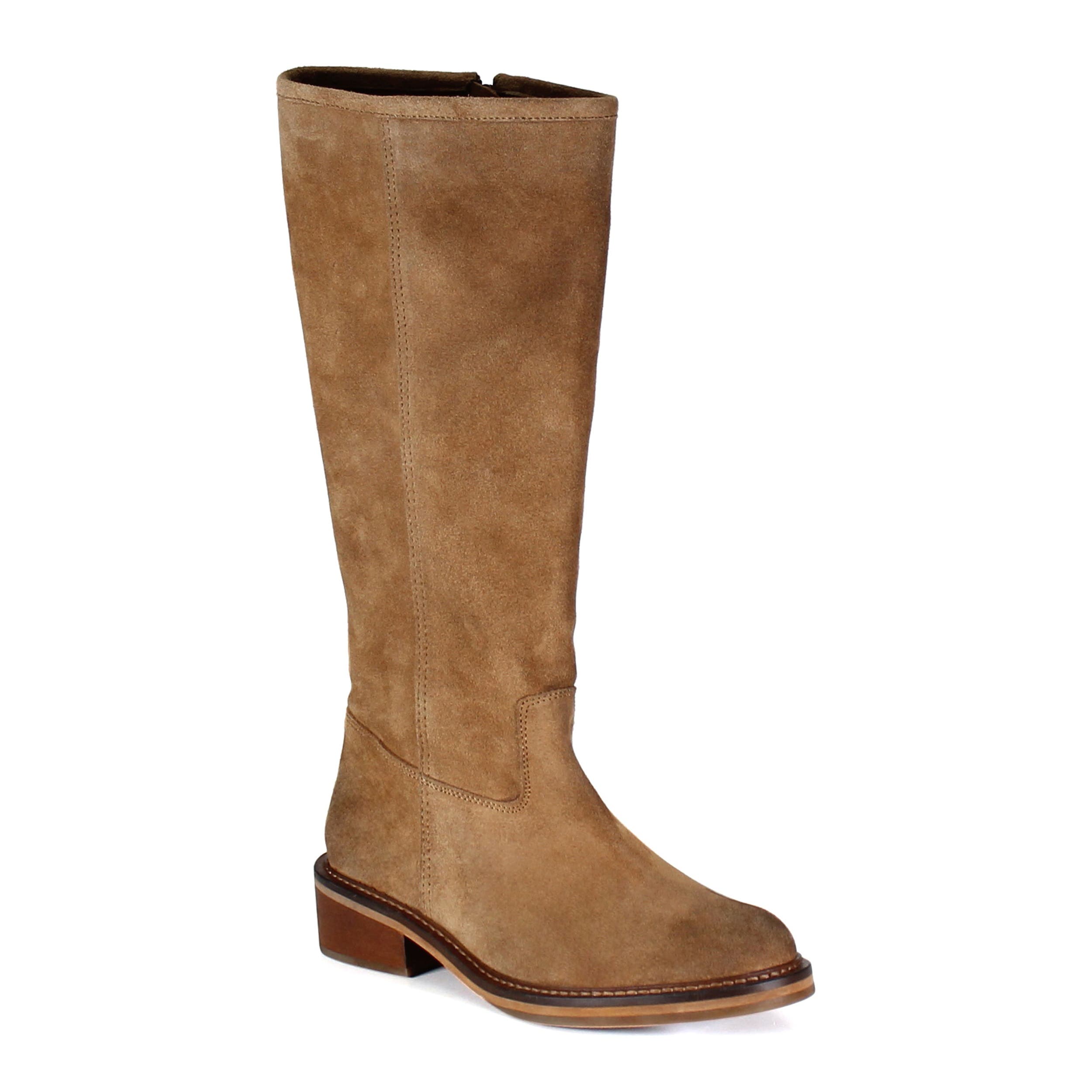 KEEP EM Suede Riding Style Boot, Main, color, Tan