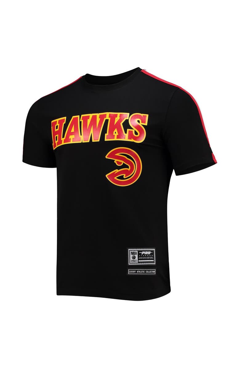 PRO STANDARD Men's Pro Standard Black Atlanta Hawks Mesh Capsule Taping T-Shirt, Alternate, color,