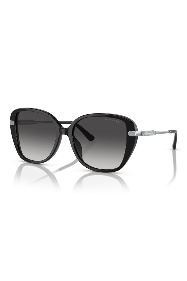 54mm Gradient Square Sunglasses, Alternate, color, BLACK