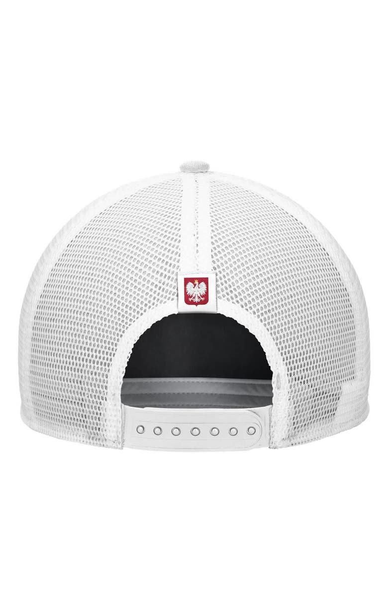 Nike Men's Nike White Poland National Team Rise Rope Trucker A-Frame Adjustable Hat, Alternate, color, White