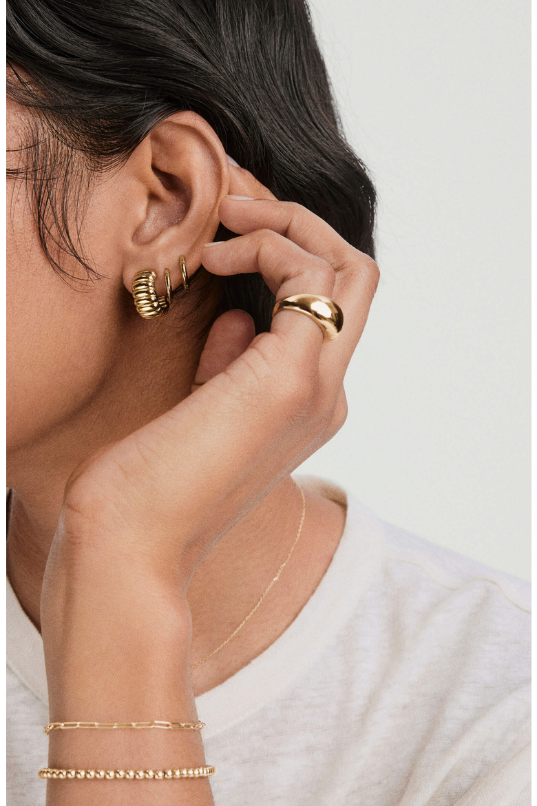 Bold Fluted Hoops, Alternate, color, 18k Gold Vermeil