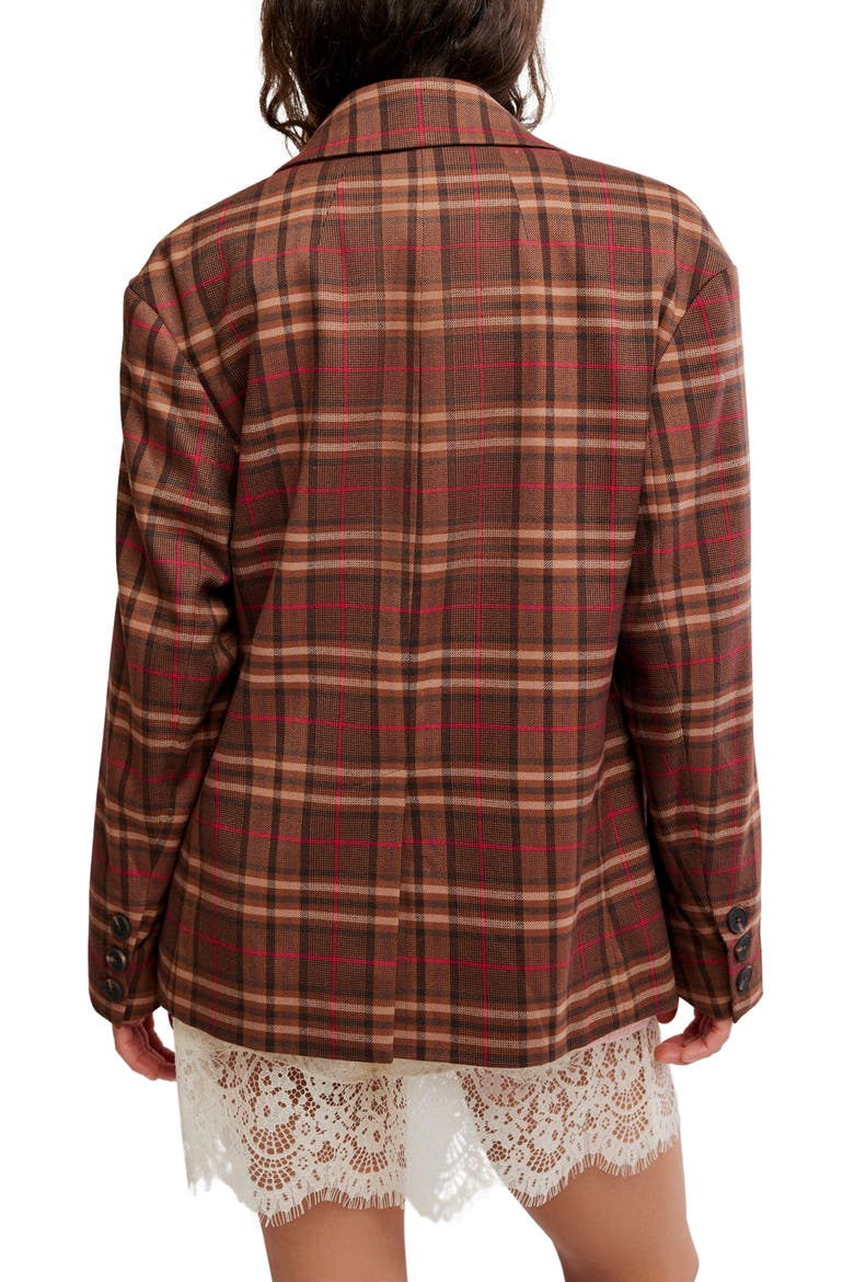 Dean Double Breasted Blazer, Alternate, color, OLIVER PLAID- BROWN